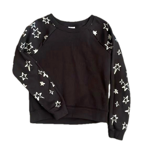 Athletic Works Other - Athletic Works Star Pattern Sleeve Sweatshirt Girls’ Black Size 7-8